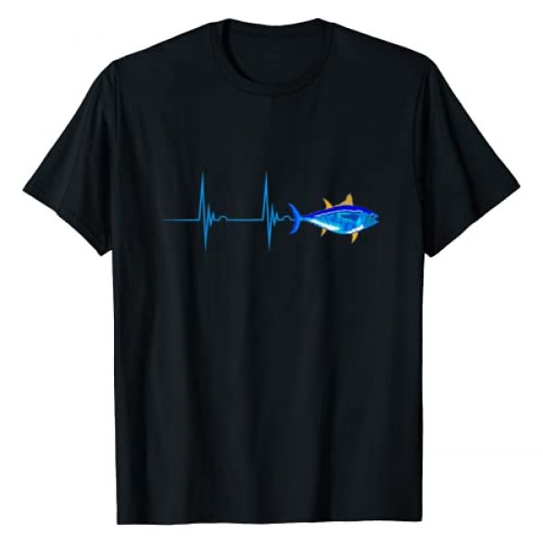 Cool Bluefin Tuna Deep Sea Fishing Angler Gifts Graphic Tshirt 1 Bluefin Tuna Heartbeat EKG Pulseline Deep Sea Fishing TShirt