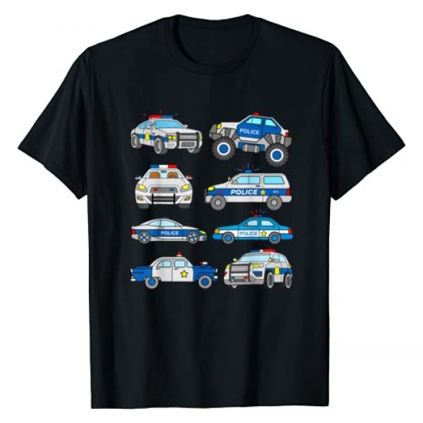 Cop Car Designs Graphic Tshirt 1 Police Vehicles for Kids Men Women Cop Cars Boys Toddler T-Shirt